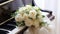 Bridal bouquet graces piano in a symphony of love, AI Generated