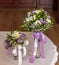 Bridal bouquets in vases