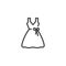 Bridal dress line icon