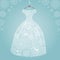 Bridal dress.Wedding snowflake lace