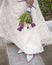 Bridal gown, shoes and bouquet