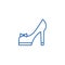 Bridal shoes line icon concept. Bridal shoes flat  vector symbol, sign, outline illustration.