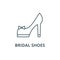Bridal shoes line icon, vector. Bridal shoes outline sign, concept symbol, flat illustration