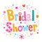 Bridal shower card lettering decorative type design
