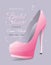 Bridal Shower invitation card with wedding shoe.