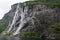Bridal Veil waterfall on Geirangerfjord