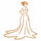 Bridal Wear Beauty Boutique Logo. Wedding Gown Dress Fashion Logo Design Vector Illustration