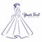 Bridal Wear Boutique Logo. Wedding Gown Dress Fashion Logo Design Vector Illustration