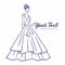 Bridal Wear Fashion Logo. Wedding Gown Dress Boutique Logo Design Vector Illustration