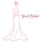 Bridal Wear Logo. Elegant Wedding Gown Dress Boutique Wear Logo Design Vector Illustration