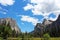 Bridalveil fall and El Capitan rock, Yosemite Valley, Yosemite National Park