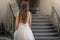 Bride in backless dress