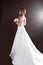 Bride beautiful woman in wedding dress - wedding style