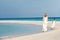 Bride With Bridesmaid At Beautiful Beach Wedding