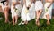 Bride and bridesmaids legs