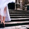 Bride church barefoot innocent expect expectations stairs