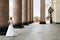 Bride and columns