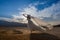 Bride  in the desert with blue sky