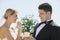 Bride Feeding Wedding Cake To Groom