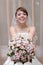 Bride with floral bouquet