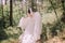 Bride forest run activity magnificent dress wedding