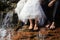 Bride and groom Bare Feet Closeup
