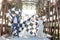 the bride and groom are celebrating their honeymoon and enthusiastically raise the black and white flag on the iron bridge joyful