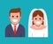 bride and groom character icon.