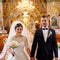 bride and groom in the church