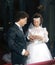 Bride and groom during the church wedding.