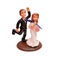 Bride and groom comic figures