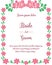 Bride and groom concept, romantic, with pink floral frame on white background. Vector