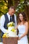 Bride and Groom Cutting Cake