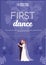 Bride and groom first dance poster flat vector template