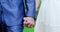 Bride and groom holding hands at wedding 4K 4k