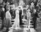 Bride and groom kissing after the wedding ceremony