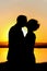 Bride and groom silhouette