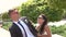 Bride and groom in sunglasses.