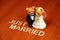 Bride and groom teddy bears clay sculpture in rough detail