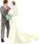 Bride and groom vector illustration