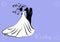Bride groom wedding symbol card vector design