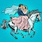 Bride and groom white horse love wedding romance