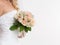 Bride hands holding wedding bouquet