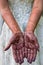 Bride henna carved hands