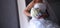 Bride hold bouquet
