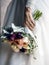 Bride Holding Flower Bouquet Wedding Engagement Ceremony