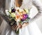 Bride Holding Flower Bouquet Wedding Engagement Ceremony