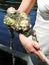 Bride holding her bridal flower bouquet