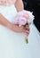 Bride holding wedding bouquet