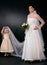 Bride with little bridesmaid